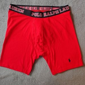 Excellent Used Condition Men's POLO RALPH LAUREN Red Boxer Briefs Size Medium